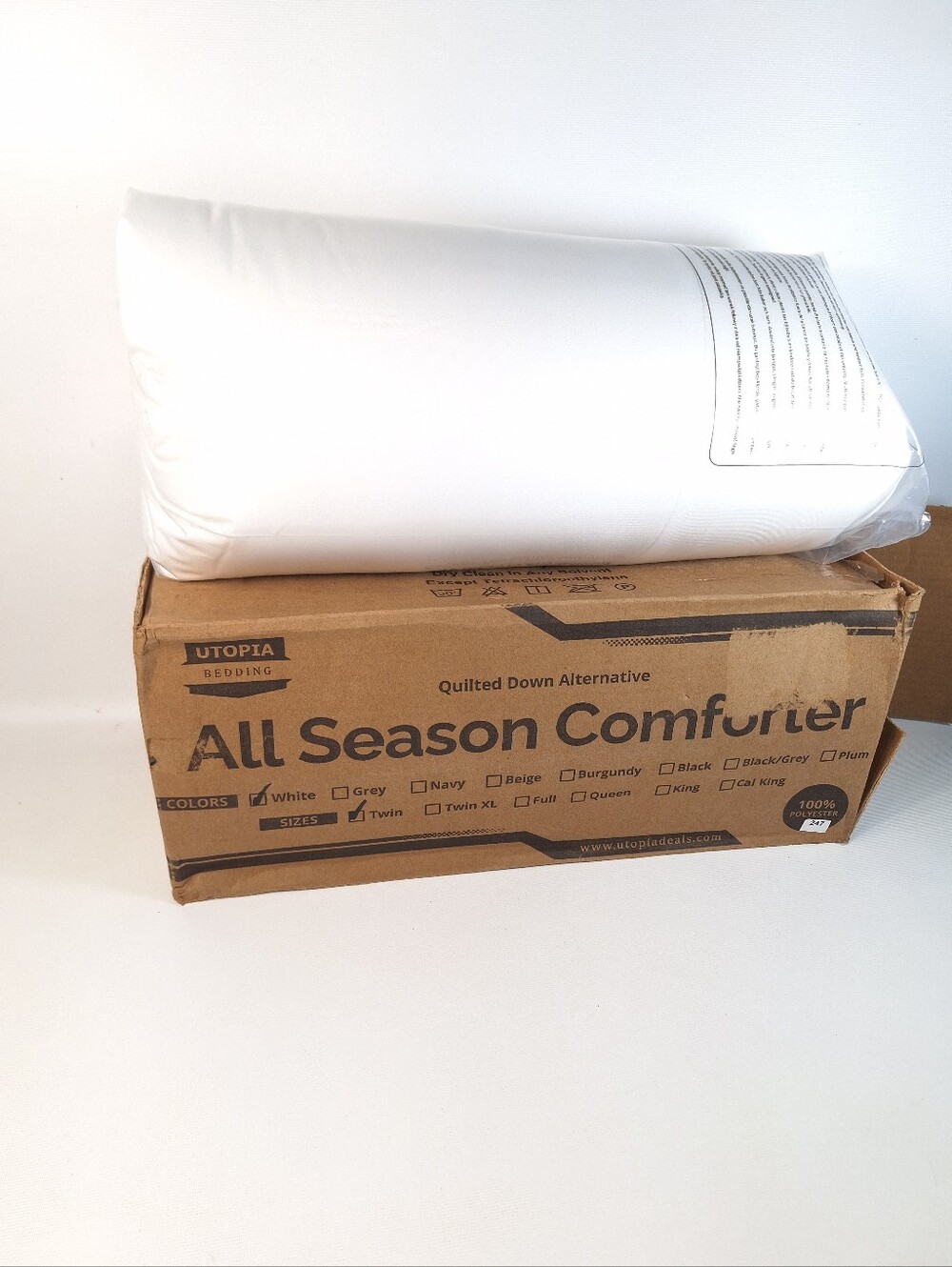 Utopia Bedding All Season Twin Comforter (White), New